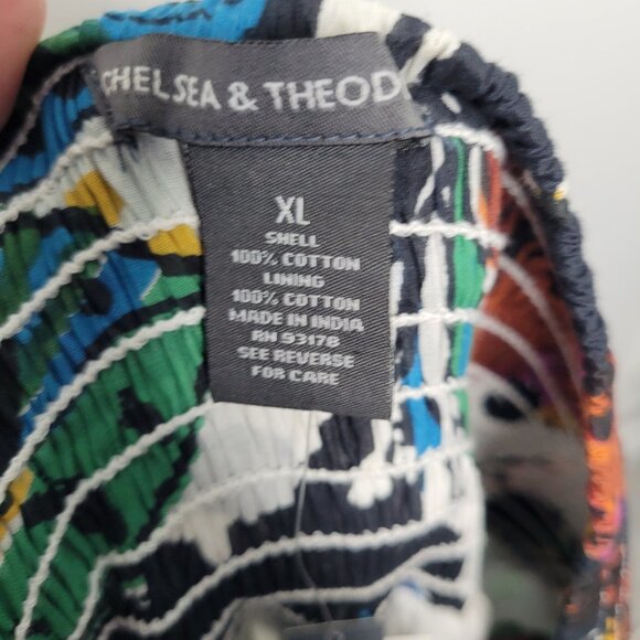 Chelsea & Theodore artsy abstract print handkerchief tie waist midi skirt xl NWT - Picture 7 of 8